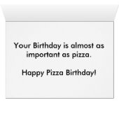 Pepperoni Pizza Slice Geburtstagkarte (Innenansicht Horizontal (Unten))