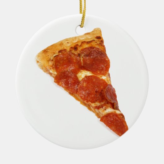 Pepperoni Pizza Slice Keramik Ornament (Vorne)