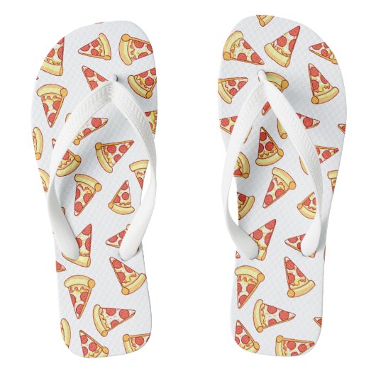 Pepperoni Pizza Slice Zeichnend Muster Thongs Show Badesandalen (Fußbett)