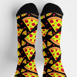 Pepperoni Pizza Slices Food Gemustert Socken