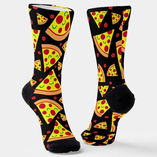 Pepperoni Pizza Slices Food Gemustert Socken (Gewinkelt)