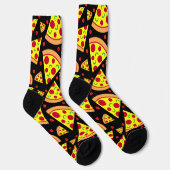 Pepperoni Pizza Slices Food Gemustert Socken (Rechts)