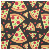 Pepperoni Pizza Slices Fun Food Pattern Black Stoff (Muster)