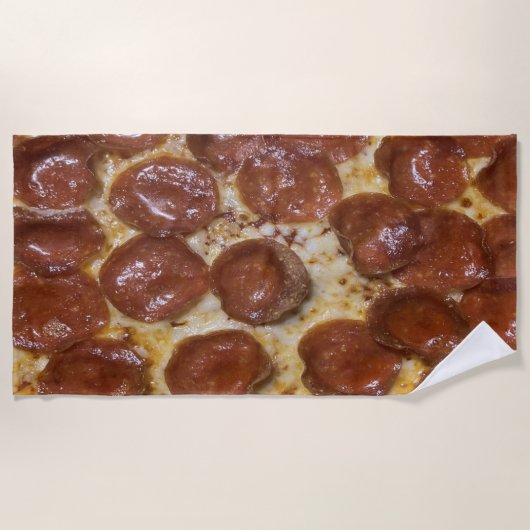 Pepperoni Pizza Strandtuch (Vorderseite)