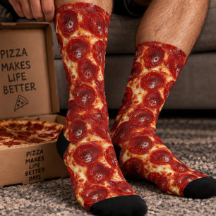 Pepperoni-Pizza-Stücke Socken