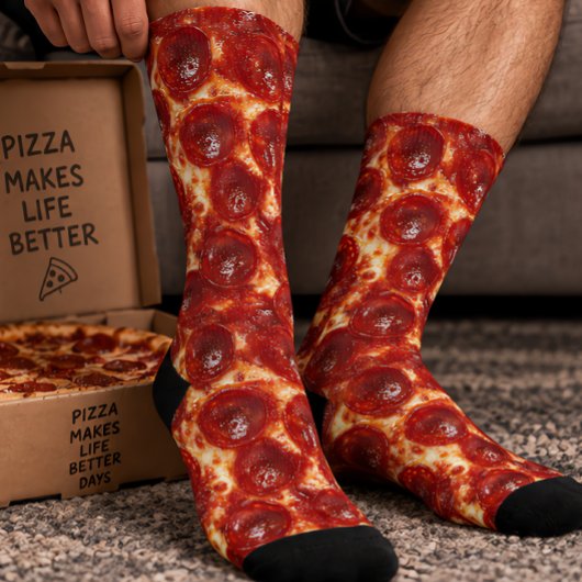 Pepperoni-Pizza-Stücke Socken