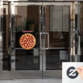 Pepperoni Pizza Thunder_Cove Fensteraufkleber (Büro Tür)