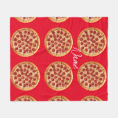 Pepperoni Pizza Thunder_Cove Fleecedecke (Vorderseite (Horizontal))