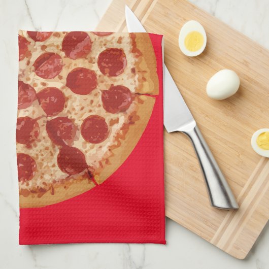 Pepperoni Pizza Thunder_Cove Geschirrtuch (Viertel Falte)