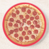 Pepperoni Pizza Thunder_Cove Getränkeuntersetzer (Vorne)