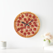 Pepperoni Pizza Thunder_Cove Große Wanduhr (Zuhause)