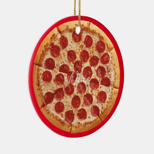 Pepperoni Pizza Thunder_Cove Keramik Ornament (Rechts)