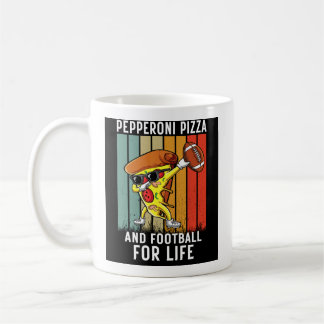 Pepperoni Pizza und American Football for Life Kaffeetasse