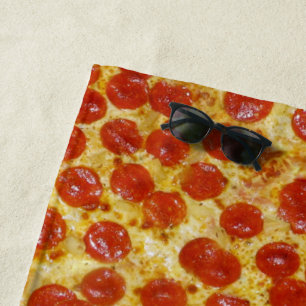 Pepperoni-Pizza und Käse-Badetuch Strandtuch