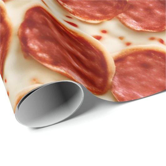 Pepperoni Pizza Wrapping Paper Geschenkpapier (Rolleneckpunkt)