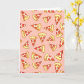 Pepperoni Pizza Zeichnend Pattern Grußkarte Karte (Gelbe Blume)