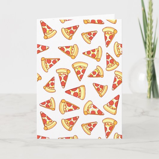 Pepperoni Pizza Zeichnend Pattern Grußkarte Karte (Vorderseite)