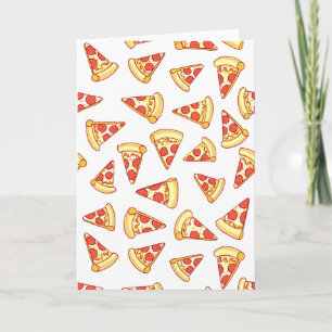 Pepperoni Pizza Zeichnend Pattern Grußkarte Karte