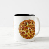 Pepperoni Pizza Zweifarbige Tasse (VorderseiteRechts)