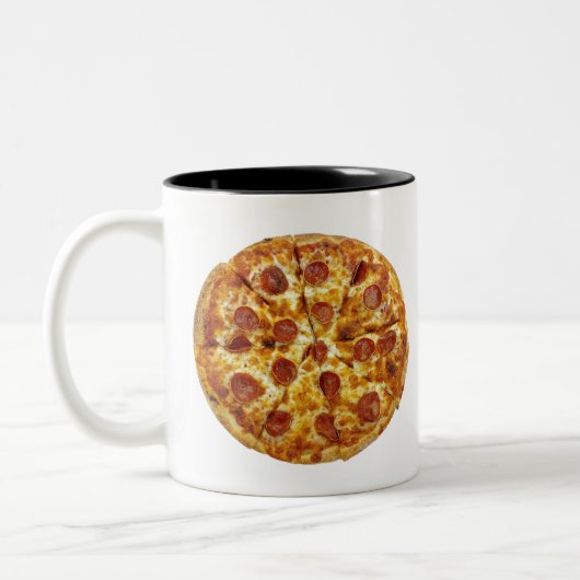 Pepperoni Pizza Zweifarbige Tasse (Links)
