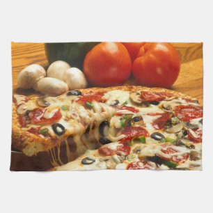 Pepperoni Supreme Pizza Küchentuch