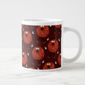 Pepperoni Tony Cartoon Pizza Fun Pattern Jumbo-Tasse (Rechts)