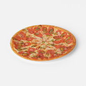 Pepperoni und Käse Pizza Party Papier Teller (Schrägansicht)