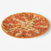 Pepperoni und Käse Pizza Party Papier Teller (Schrägansicht)