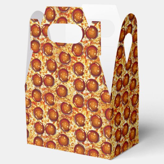 Pepperoni und Käse Pizza Pattern Geschenkschachtel (Geöffnet)