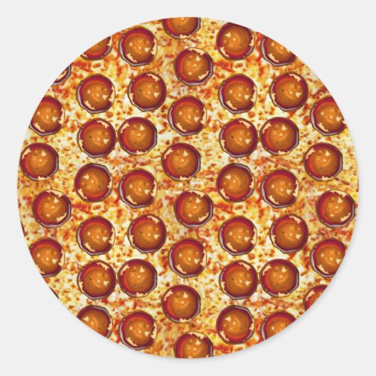 Pepperoni und Käse Pizza Pattern Runder Aufkleber (Vorderseite)