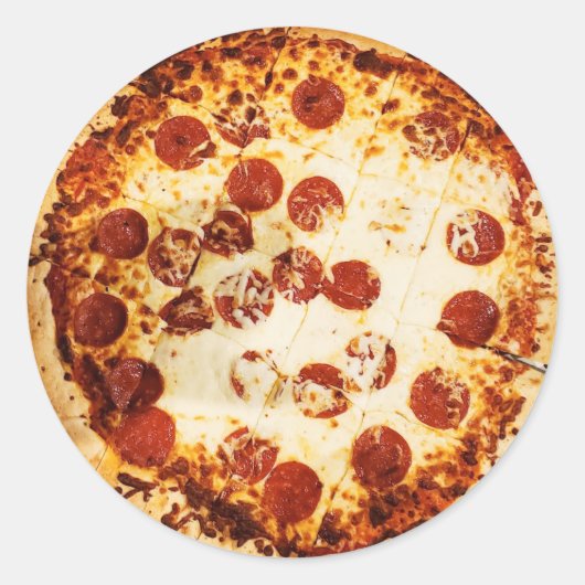 Pepperoni und Käse Pizza Runder Aufkleber (Vorderseite)