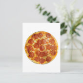 Pepperoni und Käsepizza Postkarte (Stehend Vorderseite)