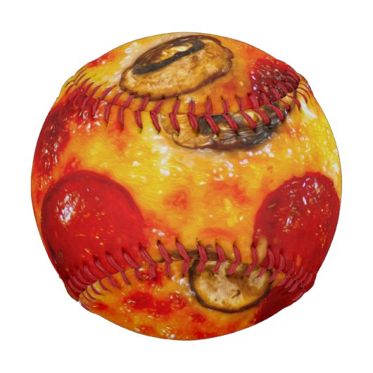 Pepperoni und Mushroom Pizza Baseball (Vorderseite)