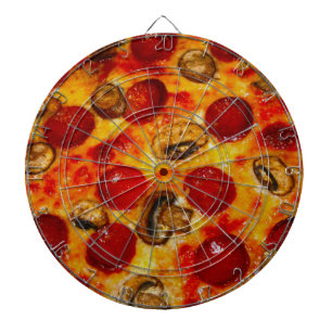 Pepperoni und Mushroom Pizza Dartscheibe