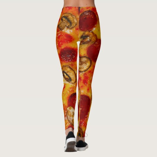 Pepperoni und Mushroom Pizza Leggings (Rückseite)