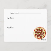 Pepperoni und Mushrooms Pizza Rezept Card Postkarte (Rückseite)