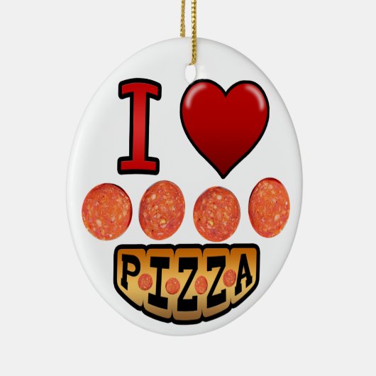 Pepperonipizza der Liebe I Keramikornament (Rechts)