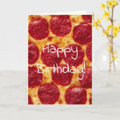 Pepperonipizza Geburtstagsfeier Karte (Gelbe Blume)