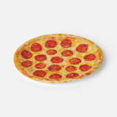 Pepperonipizza-Papierplatte für dieses Pizza-Party Pappteller (Schrägansicht)