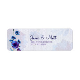 Peppy Blue Poppies Address Labels