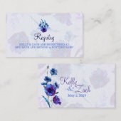 Peppy Blue Poppies Wedding Registry Card Begleitkarte (Vorne/Hinten)