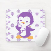 Peppy Lila Penguin Mousepad (Mit Mouse)