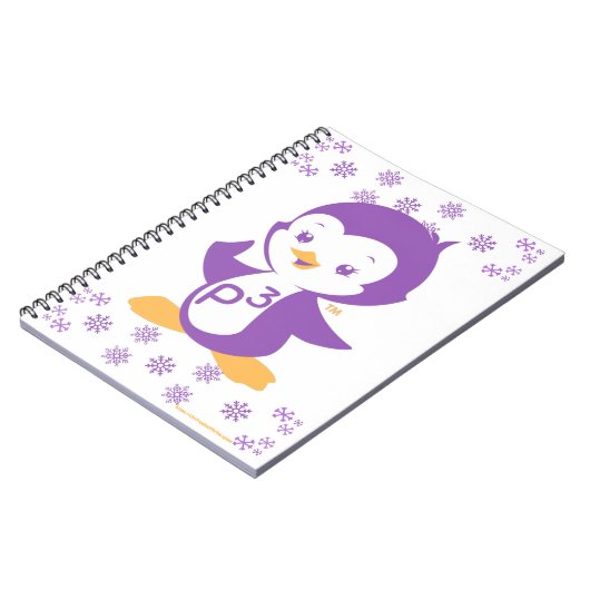 Peppy Lila Penguin Notizblock (Linke Seite)