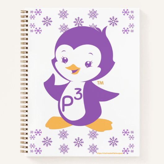 Peppy Lila Penguin Notizblock (Vorderseite)