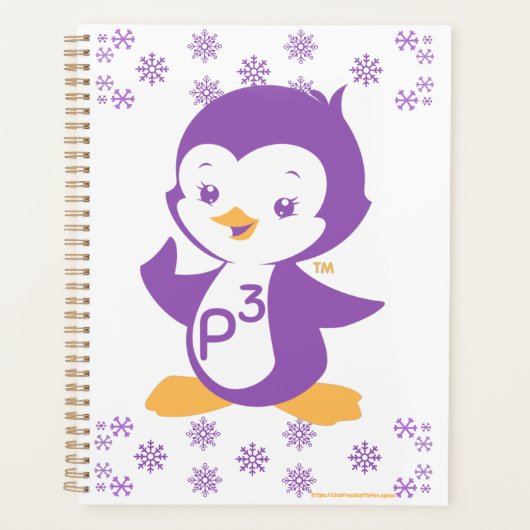 Peppy Lila Penguin Planer (Vorderseite)