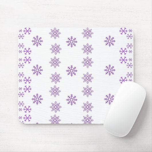 Peppy Lila Penguin Snowflake Mousepad (Mit Mouse)