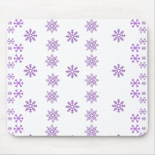 Peppy Lila Penguin Snowflake Mousepad
