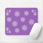 Peppy Lila Penguin Snowflake Mousepad (Mit Mouse)