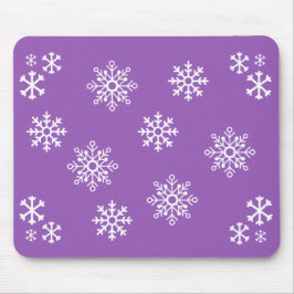 Peppy Lila Penguin Snowflake Mousepad