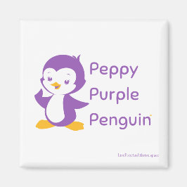 Peppy Lila Pinguin 2-Zoll-Square-Magnet Magnet